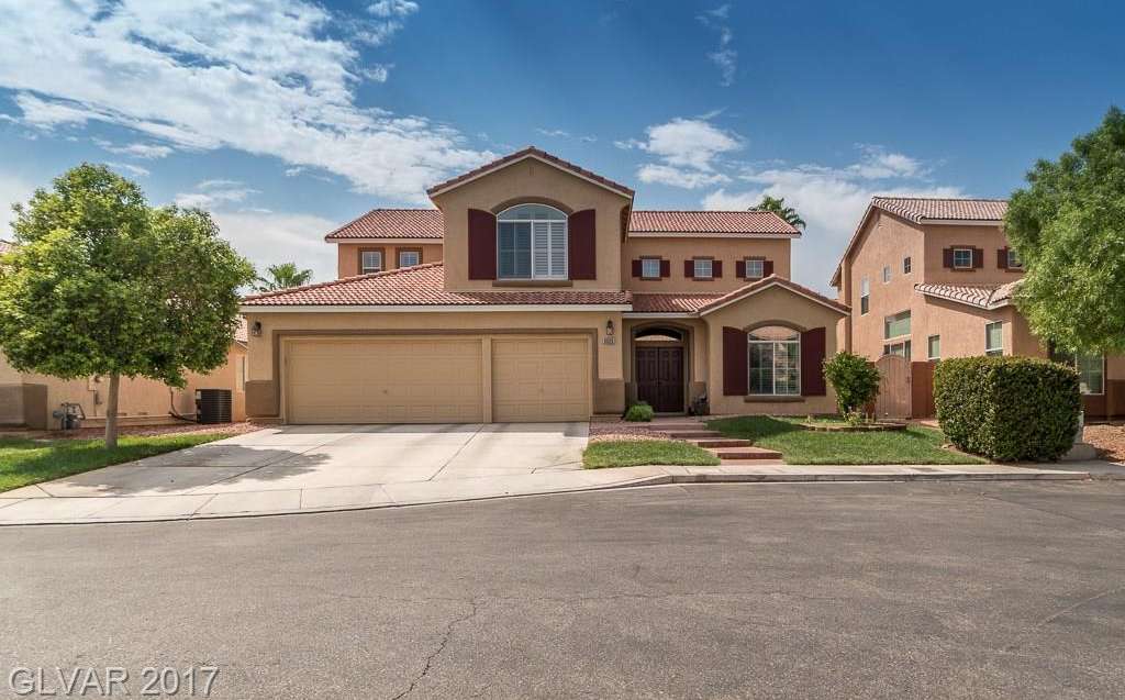Exterior of the sold two-story home at 9025 Faversham Court in Las Vegas